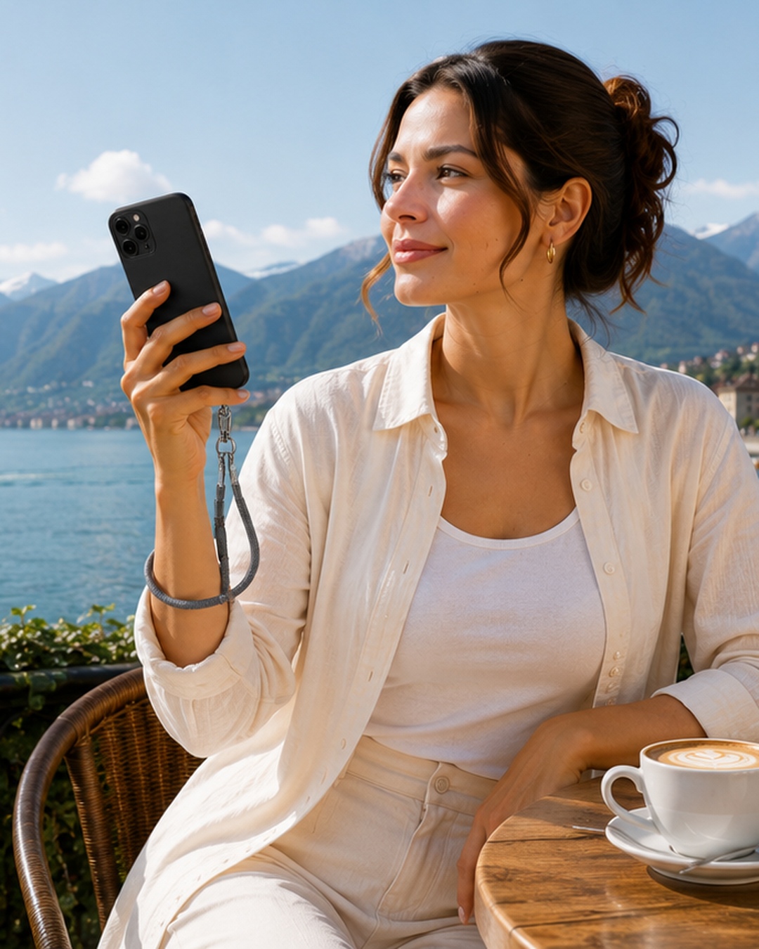 Oriwell Handystrap am Handgelenk auf dem Smartphone